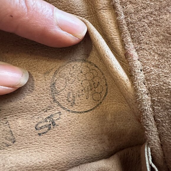 Vtg Brown Suede Patchwork Maxi Skirt Womens Grape Medium 10 Pockets Western 70s - Picture 8 of 10